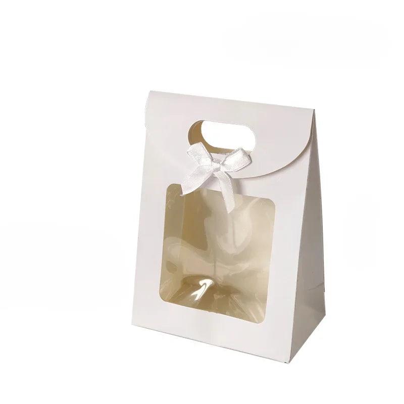 5/10/20pcs Transparent Window Gift Bags For Wedding Birthday Home Party White Black Packaging Box Baking Takeaway Bag