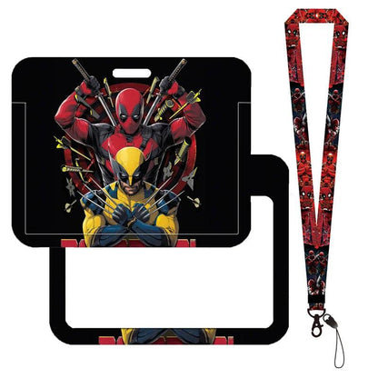 Deadpool & Wolverine Card Holder Lanyard Keychain Boy Bus Card Case Neck Strap Men Card Protectors Badge ID Credential Holder