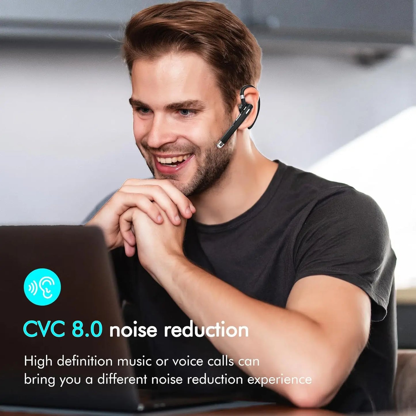 2024 Newest 520 Bluetooth Headset Wireless Headphones CVC8.0 Dual Mic Handsfree Noise Cancelling Earphones For All Smart Phones