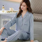 High Quality Light Luxury Ice Silk Pajamas Women's Pajama Spring and Autumn Style Long Sleeve Home Set Nightwear Sleepwear