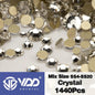 VDD 1440Pcs SS4-SS20 Mix Size Clear Crystal Non HotFix Gold Flatback Rhinestones Glitter Stones Nail Art DIY Crafts Decorations