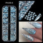 12Gird 3D Glass AB Crystal Nail Art Rhinestones Kit Flatback Round Bead Charm Gem Stones Jewelry Diamond with Tools for Nail Art