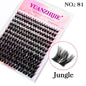 YUANZHIJIE DIY 120 PCS Cluster Lashes 3D Natural Bunch 8-16mm D Curl Segmented Beam Individual Mink Tufted Eyelash Fine Lash Tip