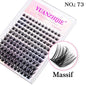 YUANZHIJIE DIY 120 PCS Cluster Lashes 3D Natural Bunch 8-16mm D Curl Segmented Beam Individual Mink Tufted Eyelash Fine Lash Tip