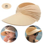 Cap Beach sun hat women big head 56-65 size spring summer new hollow top hat 50+ sun hat girls high elastic outdoor sports hats