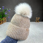 Big size New Brand fur pompom hat Fashion traveling hats for women girl High quality rabbit fur winter Warm Female beanies