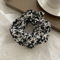 Design Elastic Hair Bands Scarf Women Silk Ponytail Holder Girl Hair Rubber Bundles Hair Tie Black Scrunchies Korean Headdress