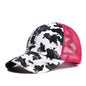 Vintage Ponytail Baseball Cap Women Adjustable Snapback Hat Mesh Distressed Summer Cap Woman Sunhat