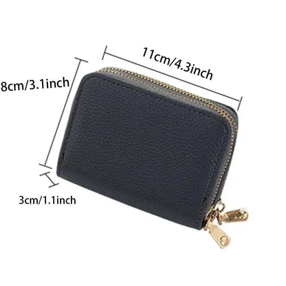 1Pc Women Leather Wallet Double Zipper For Credit Card Holder Female Coin Purse Fashion Clutch Bag Small Money Bag Cartera Mujer