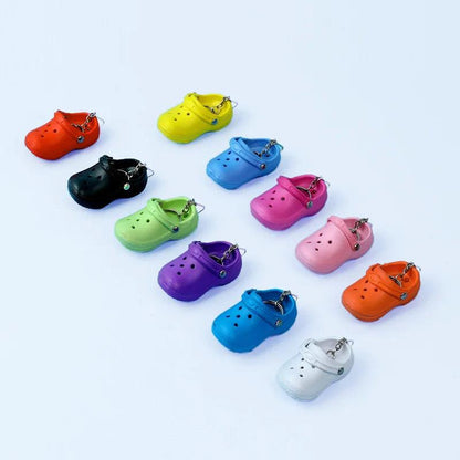 10 PcsCute 3D Mini EVA Beach Hole Little Croc Shoe Keychain Girl Gift Bag Accessories Decoration Keyring Floating KeyChain Charm