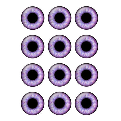 24pcs/bag 14mm Purple Pupil Eyes Chips Suitable for Blythe Doll Glass Cabochons DIY Accessories Bulk Items Wholesale H216