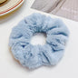 Solid Soft Plush Wide Hair Band For Women Girls Ponytail Holder Hair Tie Fluffy Rubber Band Scrunchie Fashion Hair Accessories