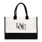 Women's Jute Bag Beach Bags Shopping Bag for Lady Reusable Large Capacity Text Printing Series Tote Bags Handbag 2024