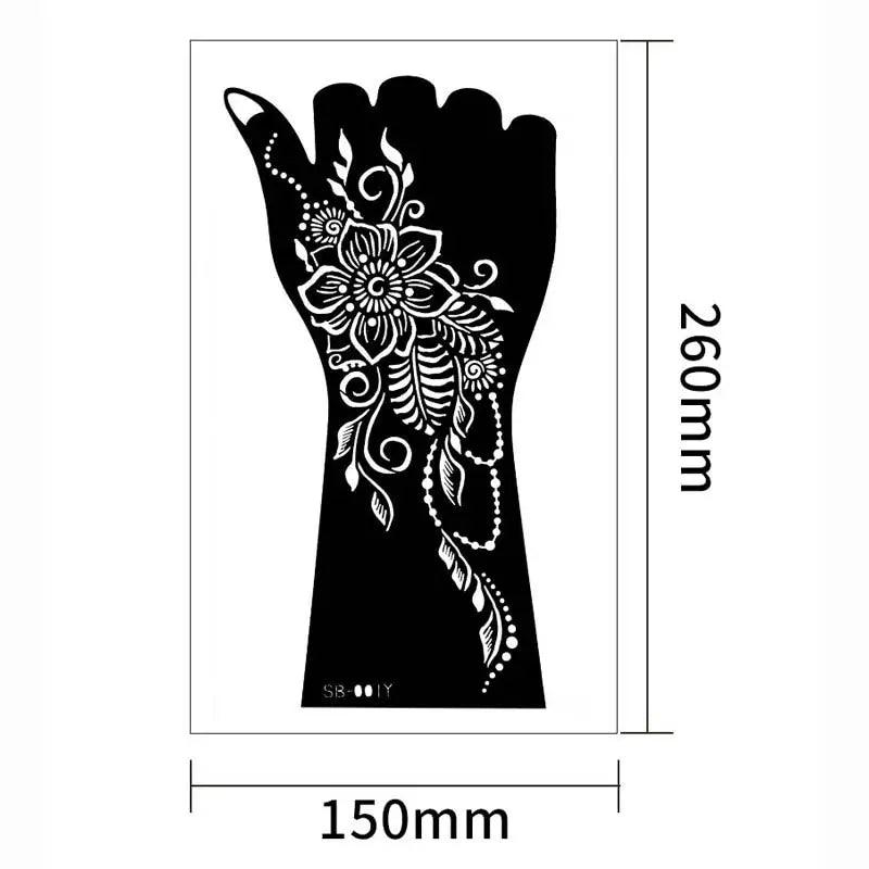 1 Pair Flower Tattoo Stencil for Hand Henna Tattoo Templates Mandala Lace  Design Wedding Painting Henna Kit Tool