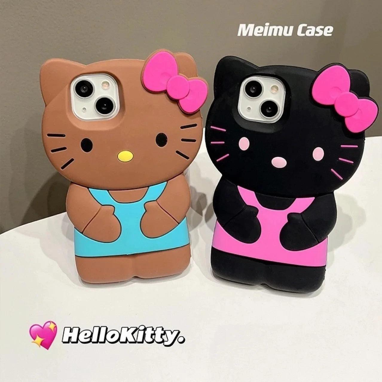 Sanrio Hello Kitty 3D Stereoscopic Phone Case For IPhone 15 14 13 12 11 Pro Max Mini XR XS 7 8 Plus Silicone Soft Back Cover Y2K