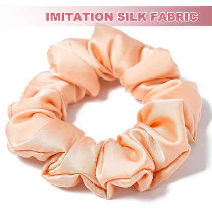 2PCS 100% Pure Mulberry Silk Hair Scrunchies Solid Color Hair Ties Women Big Hairbands Hair Accessories Skinny Scrunchies