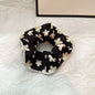 Design Elastic Hair Bands Scarf Women Silk Ponytail Holder Girl Hair Rubber Bundles Hair Tie Black Scrunchies Korean Headdress