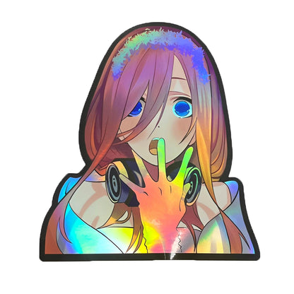 Cartoon Holographic Anime Laser Stickers Motorcycle Anime Lenticular Car Window Sticker For Laptop Hot（25 designs）