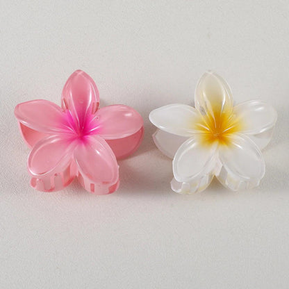 2Pcs Fashion Flower Hair Claw Clip Women Girls Shark Hair Claws Hairpin Barrettes Beach Ponytail Crab Clip Hair Accessories