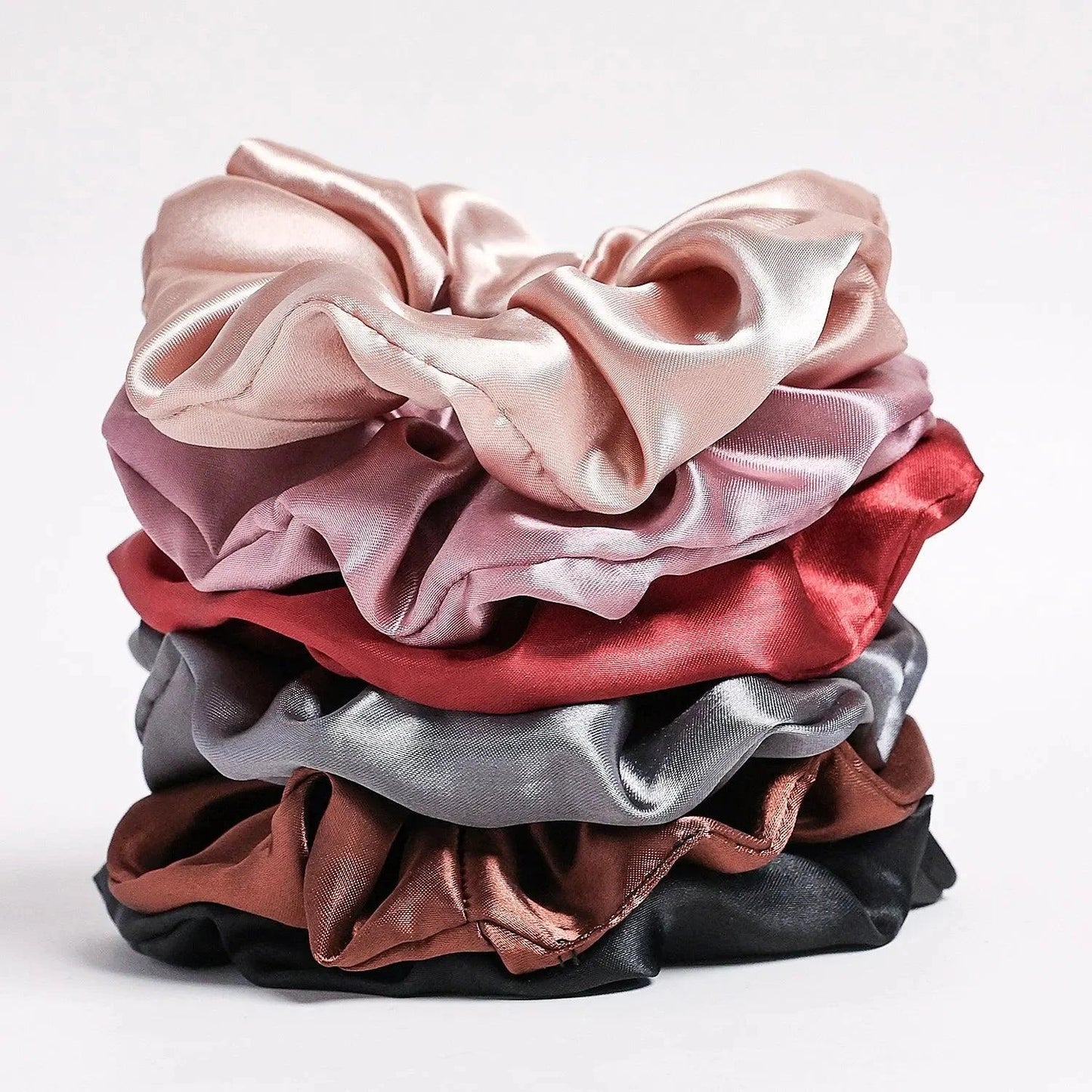 25/10//6pcs Satin Scrunchies Girls Elastic Hair Band Ponytail Holder Ties Rubber Bands Fashion Women Accessories Solid Scrunchy