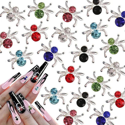 30Pcs Pink Nail Charms Alloy Rhinestones 3D Star Butterfly Heart Cross Gem Nails Crystal Diamond Nail Art Decoration Accessories