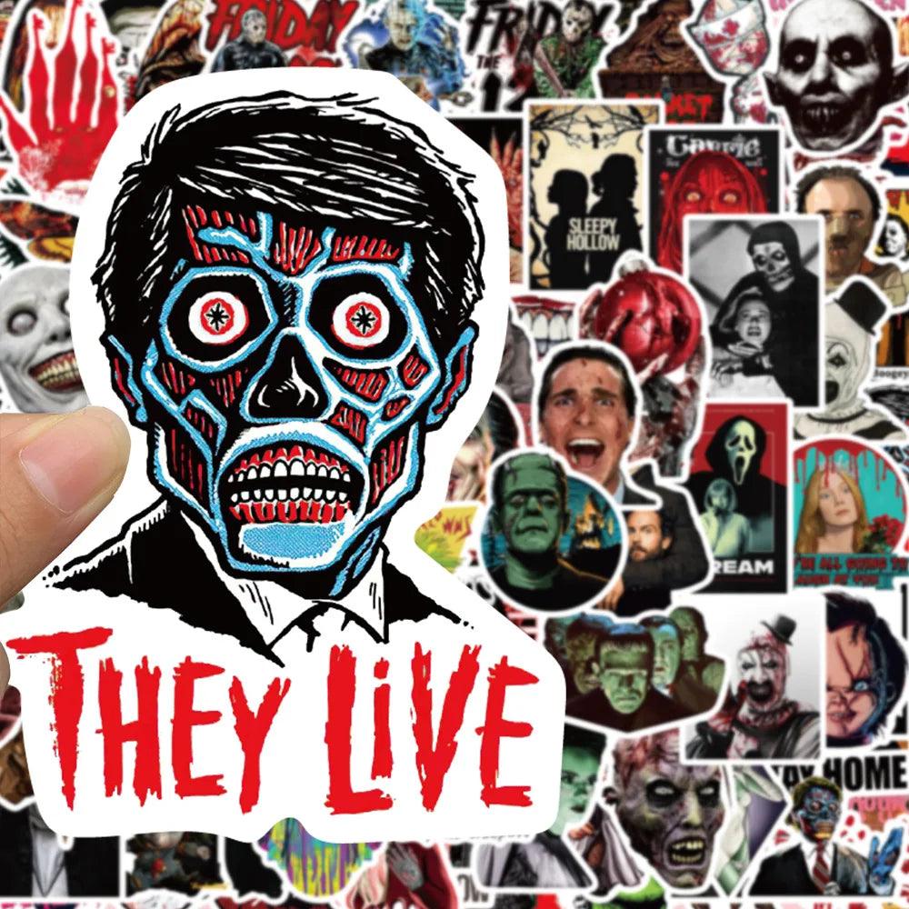 50/100PCS Halloween Stickers, Horror Movies, Thriller Characters, Waterproof Graffiti Stickers