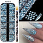 12Grids SS6-SS30 Mixed Nail Rhinestones Clear/Gold/AB Diamond Nail Gems  Flat-back Glass Stones Nail Charms with Wax Pen Picker