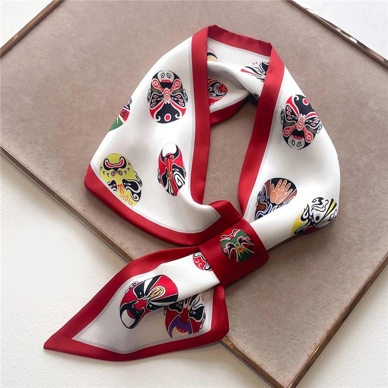 2023 New Luxury Brand Skinny Neckerchief Scarf For Women Satin Silk Ribbons Bandana Ladies Neck Tie Wrist Wrap Shawl Echarpe