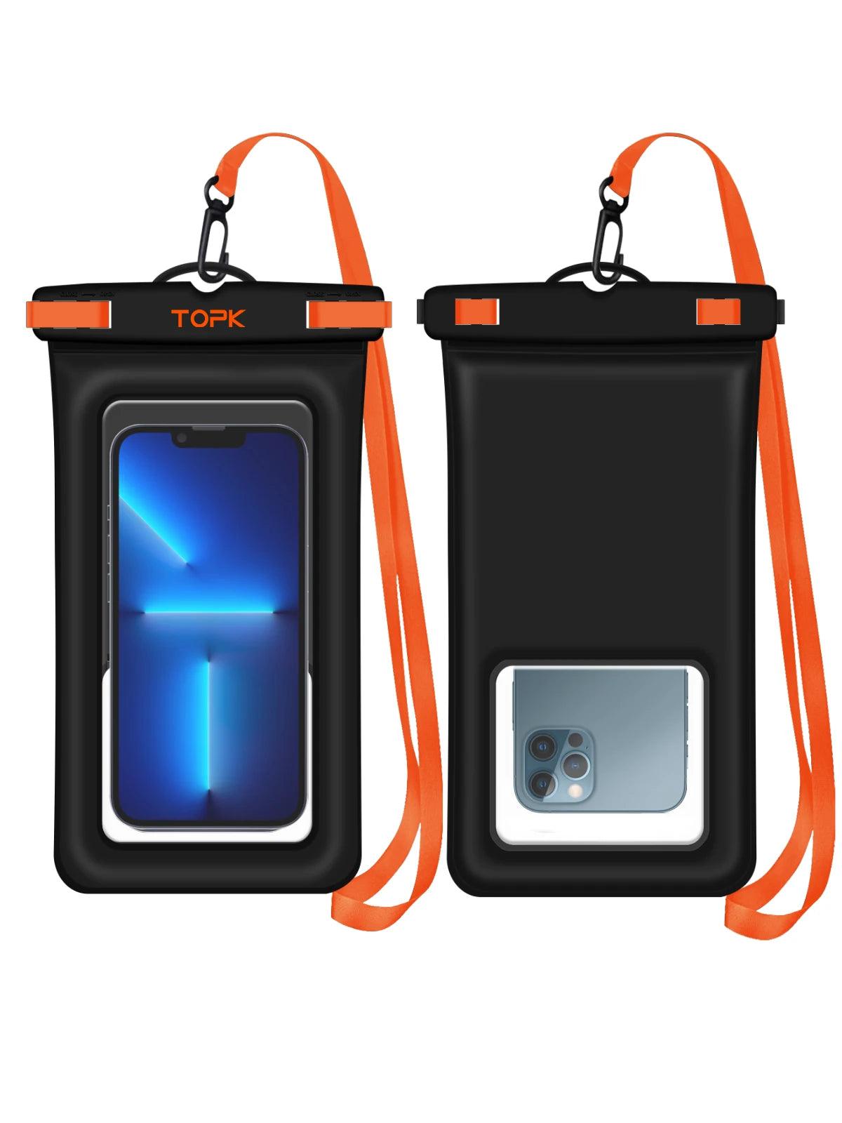 TOPK Waterproof Phone Pouch Case,iPX8 Waterproof Phone Case for SwimmingUniversal Dry Bag Underwater for iPhone Samsung,Up to 7”