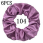 6pcs/lot Hair Scrunchies Bands Scrunchy Ties Ropes Ponytail Holder for Women or Girls Accessories Satin Headwear Solid 100 Color