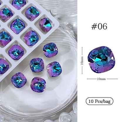 1Bag 3D Heart Nail Rhinestones Water ripple flat bottom love Charms Crystal Nail Art Decorations Gem Kawaii Resin Nails Gems