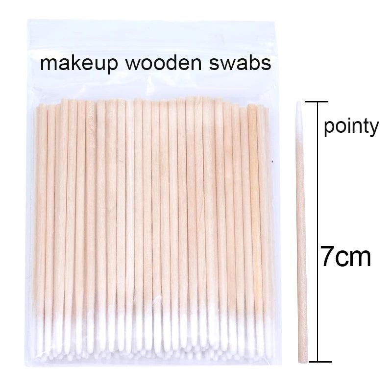 Kekelala 50Pcs Disposable Lip Brushes Lipstick Gloss Applicators Makeup Swabs Micro Cleaning Brush Tools For Eyelash Extension