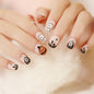 24pcs Artificial Acrylic Nail Art Fake Nails Full Coverage Removable Press on Nails Halloween Pumpkin Skull Moon False Nail Tip