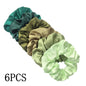 6pcs/lot Hair Scrunchies Bands Scrunchy Ties Ropes Ponytail Holder for Women or Girls Accessories Satin Headwear Solid 100 Color