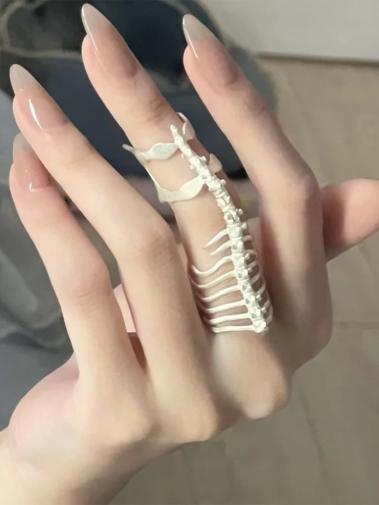 2024 New Spine Bone Ring New Gothic Style Men's And Women's Jewelry Party Gift