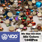 VDD 1440Pcs SS4-SS20 Mix Size Clear Crystal Non HotFix Gold Flatback Rhinestones Glitter Stones Nail Art DIY Crafts Decorations