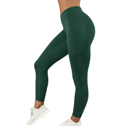 Women Sports Leggings Gym Pocketed Yoga Pants Fitness Running Pants Stretchy Sportswear Plus Size Sports Gym Yoga Pant for Women