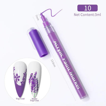 Nail Art Drawing Graffiti Pen Waterproof Painting Liner Brush DIY 3D Abstract Lines Fine Details Flower Leaf Nail Manicure Tools