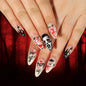 24P/Set Halloween Fake Nails Art Ghost Face Pumpkin Spooky Designer Girls Party Press on Nail Tips Wearable Stick on Nails False