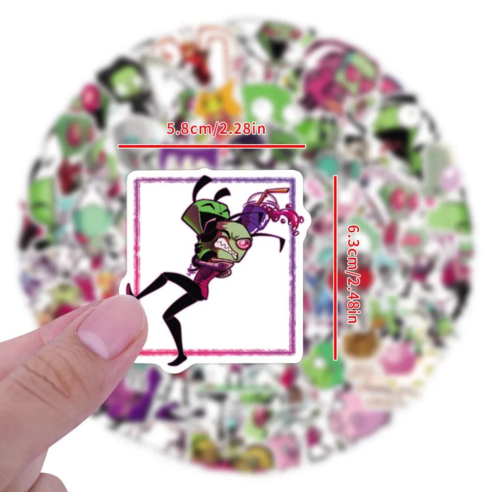 110PCS Invader Zim Stickers paster Cartoon characters anime funny decals scrapbooking diy phone laptop waterproof decorations