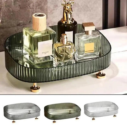 Luxury Makeup Perfume Desktop Organizer Dresser Countertop Cosmetics Storage Box Snack Fruit Serving Tray Bathroom Living Room