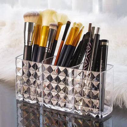 Diamond Cosmetic Storage Box Makeup Brush Holder Organizer Lipstick Eyebrow Pencil Bathroom Storage Display Stand Acrylic