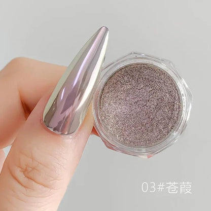 1Jar Aurora Broken Diamond Nail Powder Holographic Iridescent Aurora Powder Mermaid Pigment Glitter Nail Art Chameleon Powder