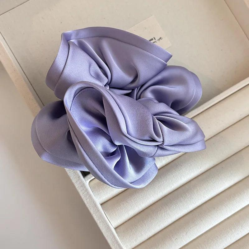 Korean StyleSatin Silk Double Cloth Satain Large Scrunchies Hair Accessories for Women High-end Elastic Bands for Girls