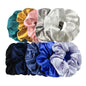 10/5pcs/lot Accessoires Women Girls Silky Satin Hair Scrunchies Solid Elastic Elegant Rubber Band Headwear Holder Scrunchy Black