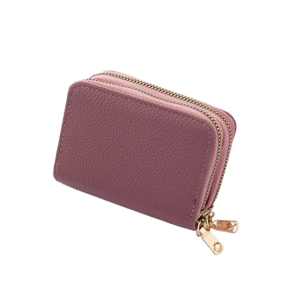 1Pc Women Leather Wallet Double Zipper For Credit Card Holder Female Coin Purse Fashion Clutch Bag Small Money Bag Cartera Mujer