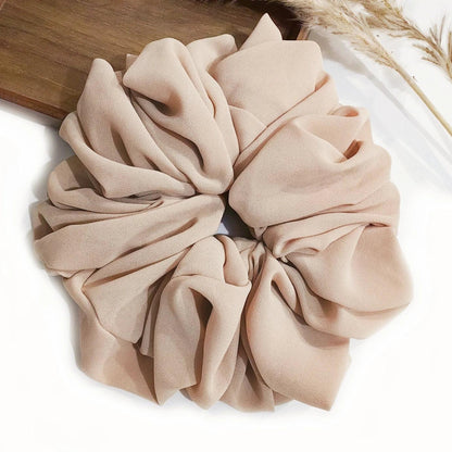 Big Size Chiffon Scrunchies For Muslim Women Custom Elastic Volumizing Oversized Neat stitching Malaysian Bunch Hair Tie