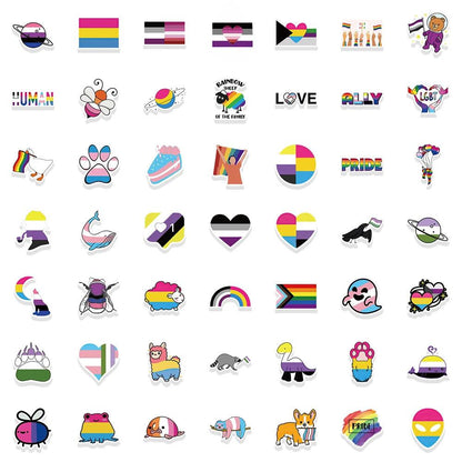 10/30/50/100PCS Mix Nonbinary Pansexual Transgender Bisexual Asexual Pride Stickers LGBT Skateboard Laptop Guitar Car Sticker