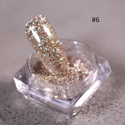 1Jar Silver/gold Holographic Nail Glitter Powder DIY Shiny Nail Glitter Dust Decoration UV Gel Nail Pigment Sequin Accessories 9