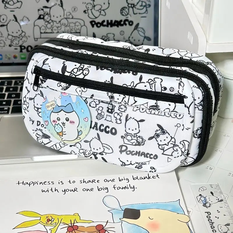 Sanrio Hello Kitty Pencil Case Pachacco Large Capacity Multi-layer Storage Bag Student Pencil Bag Stationery Box School Supplies